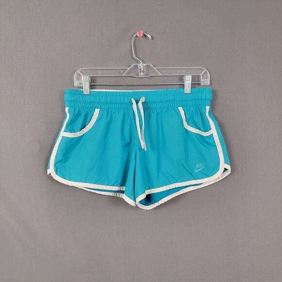 Nike Turquoise Shorts M Drawstring Lined Sporty - Picture 1 of 9